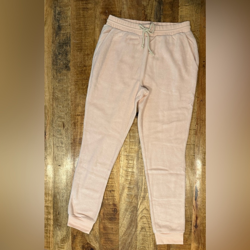 Light Pink Tie Waist Joggers Size Large NWT